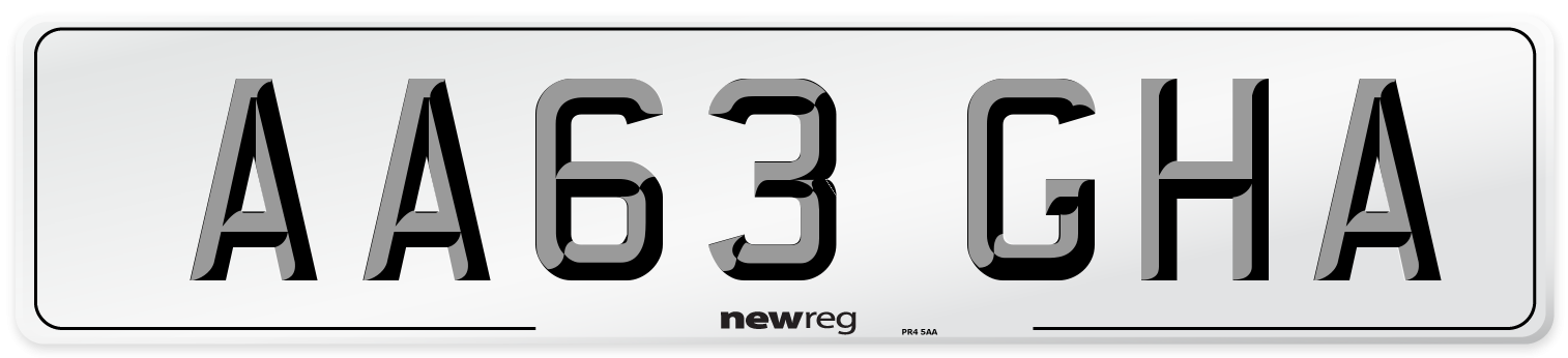 AA63 GHA Number Plate from New Reg